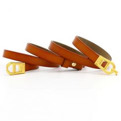 2 Pcs Vintage Lock Buckle Genuine Leather Waist Belt for Women