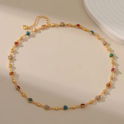 Boho Natural Stone Beaded Necklace