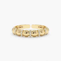 36Pcs Unique Bubble Design Zirconia Golden Plated Ring