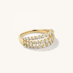 18K Gold Plated Geometric Zircon Ring Set