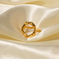5 Pcs 18K Gold Plated Geometric Openwork Ring Set